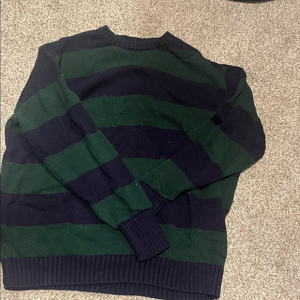 Brandy Melville Navy and Forest Green Crewneck Sweater